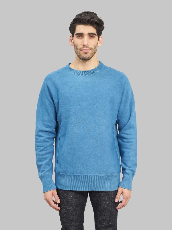 Men's Hoodies with Zippered PocketsStudio D'Artisan 8122  "AWA-AI" Natural Indigo Reverse Weave Sweatshirt