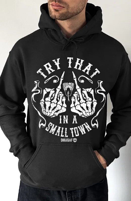 Men's Hoodies with Lined HoodsTry That In A Small Town/ Snake Pullover Hoodie