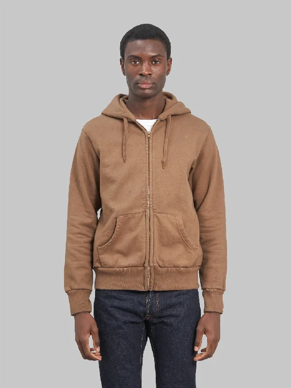 Casual Men's Zip-Up HoodiesUES Zip Parka Brown