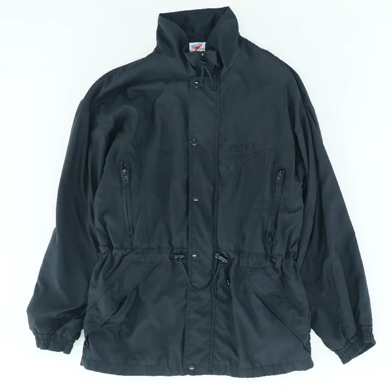 Men's Coats with Zippers90's Lightweight Windbreaker Jacket in Black