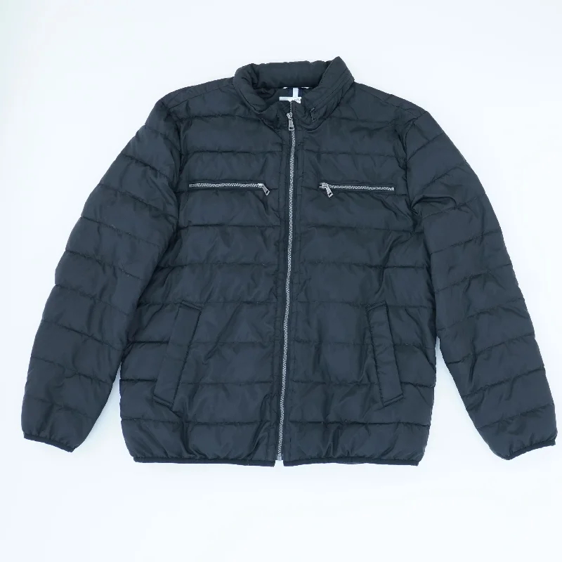 Men's Coats with Patchwork DesignsBlack Puffer Jacket