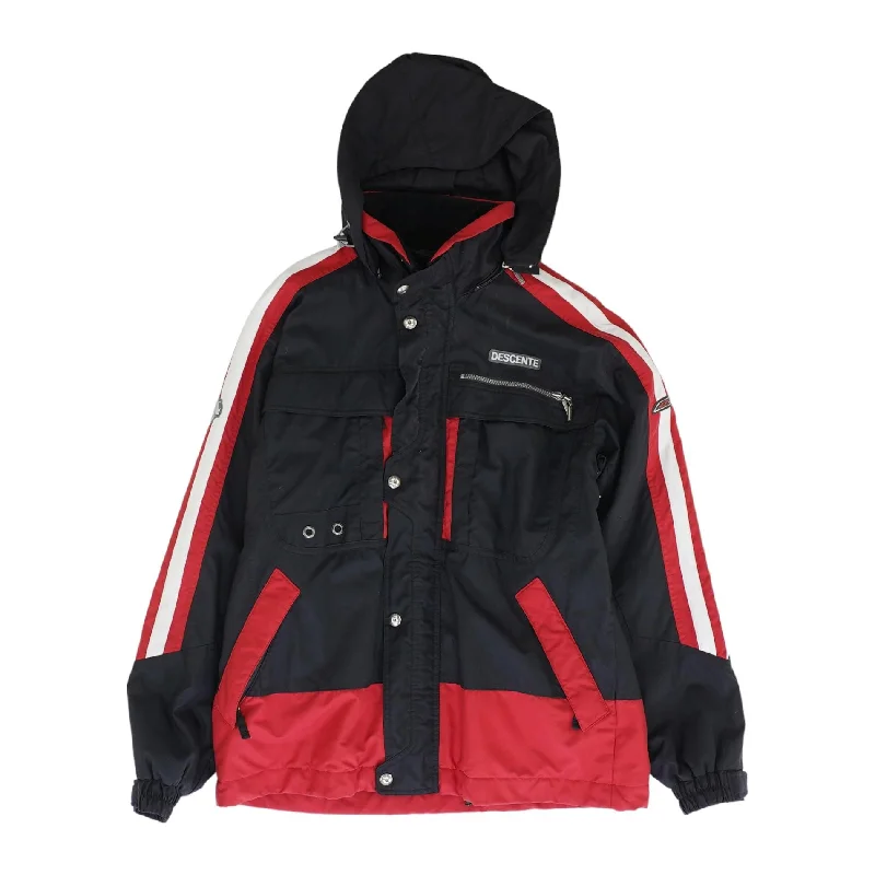 Men's Coats with ButtonsBlack/Red Color Block Ski Jacket