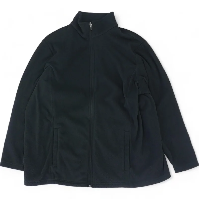 Men's Coats with Belted WaistsBlack Solid Lightweight Jacket