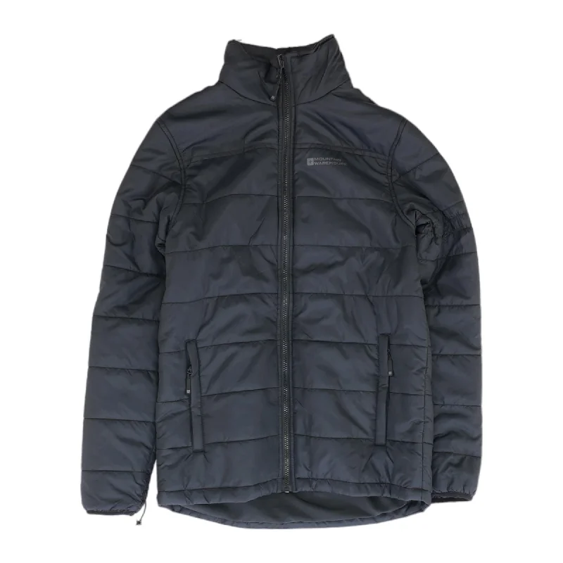 Men's Coats with Fur TrimBlack Solid Puffer Jacket