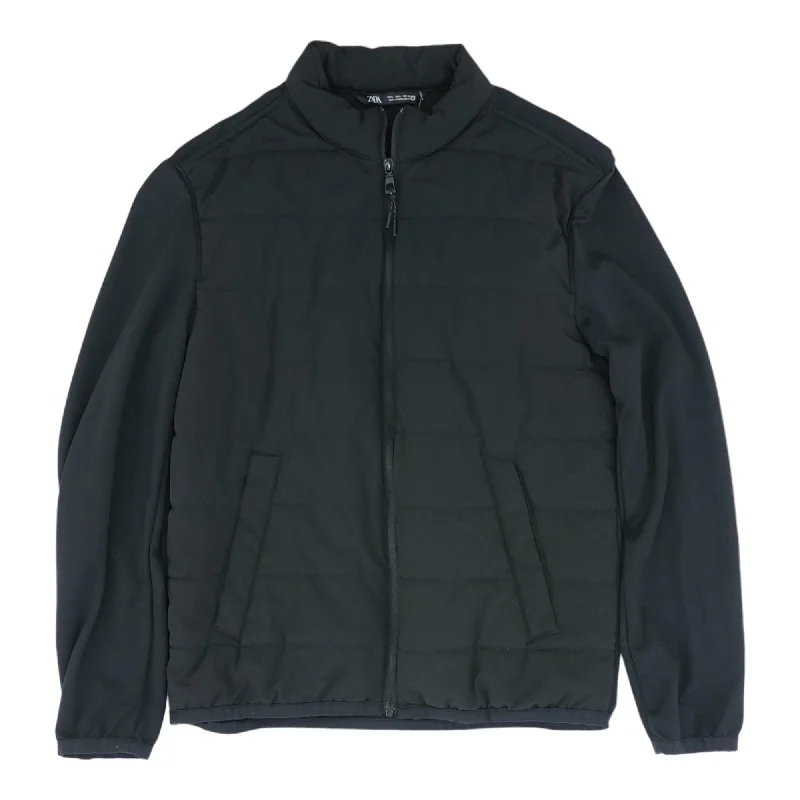 Men's Coats with PocketsBlack Solid Puffer Jacket