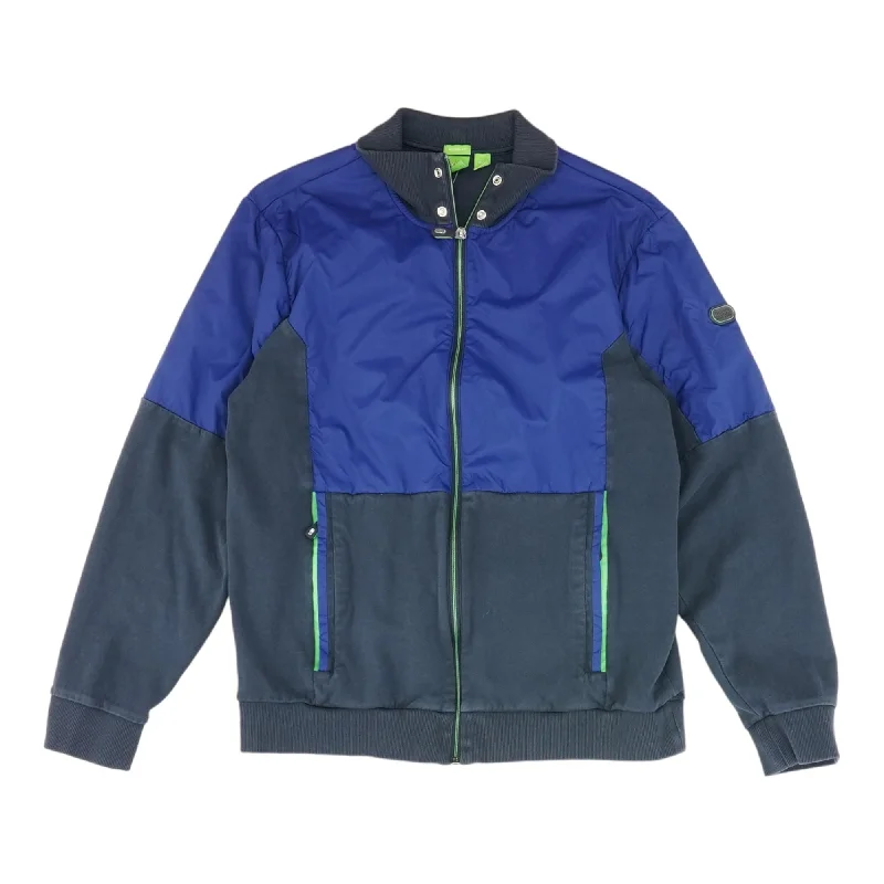 Men's Coats for SpringBlue Color Block Lightweight Jacket