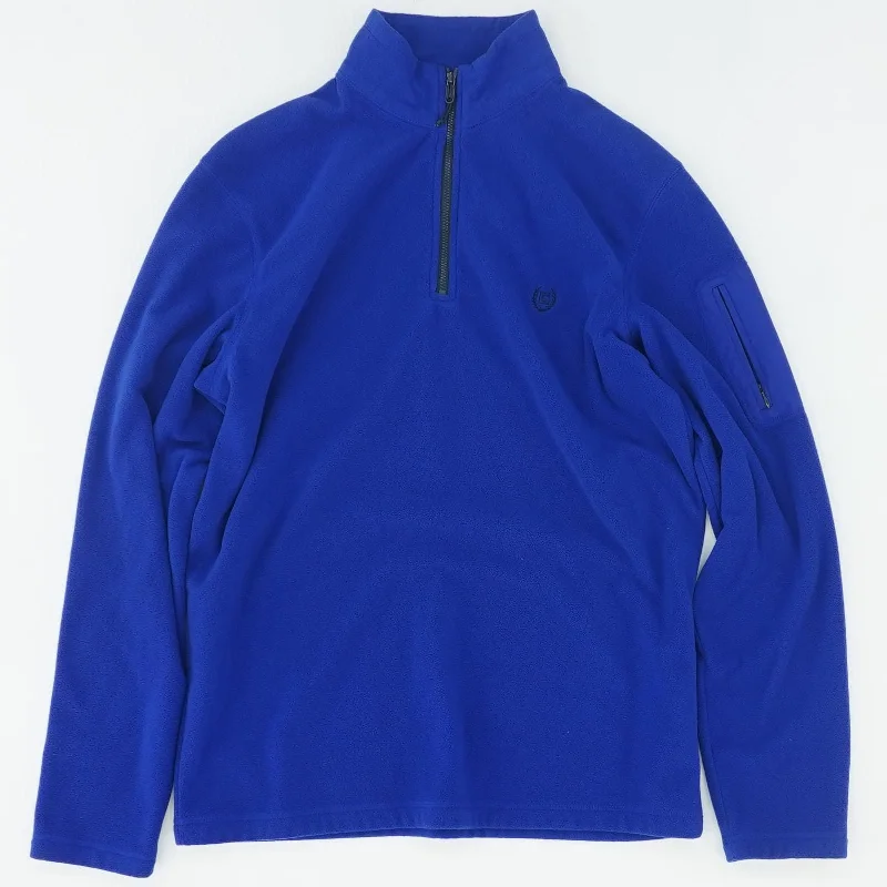 Men's Coats for BikingBlue Solid 1/4 Zip