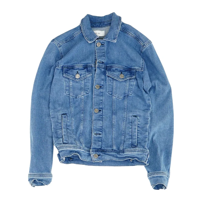 Men's Coats with Adjustable HemsBlue Solid Denim Jacket