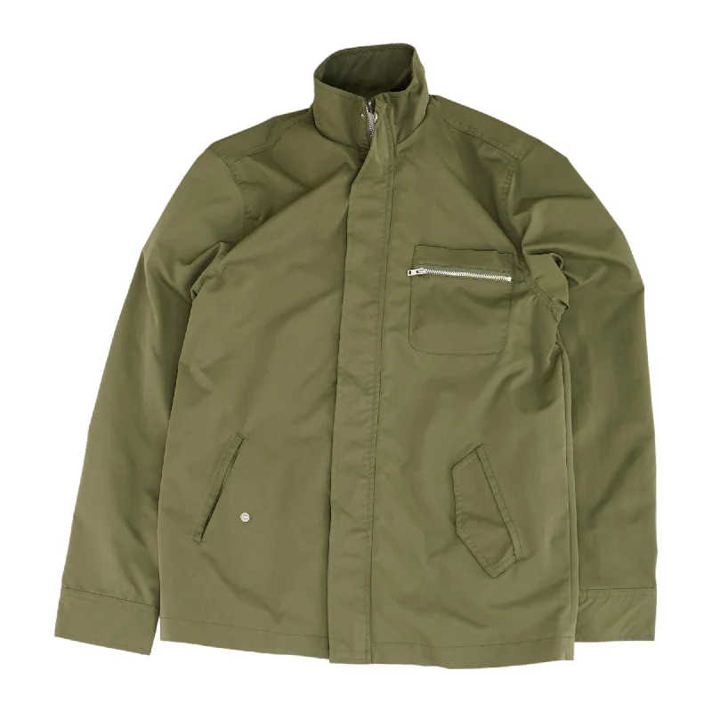 Men's Coats with Removable LiningsGreen Solid Jacket