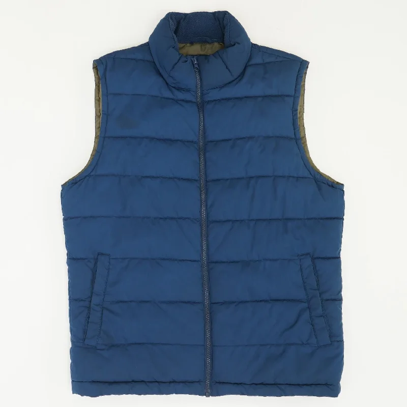 Men's Coats with VentilationNavy Solid Puffer Vest