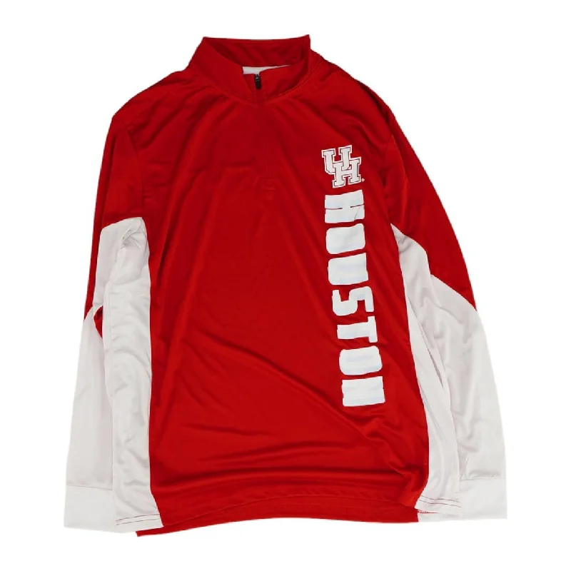 Men's Coats Made in the USARed Color Block Houston Cougars 1/4 Zip Pullover