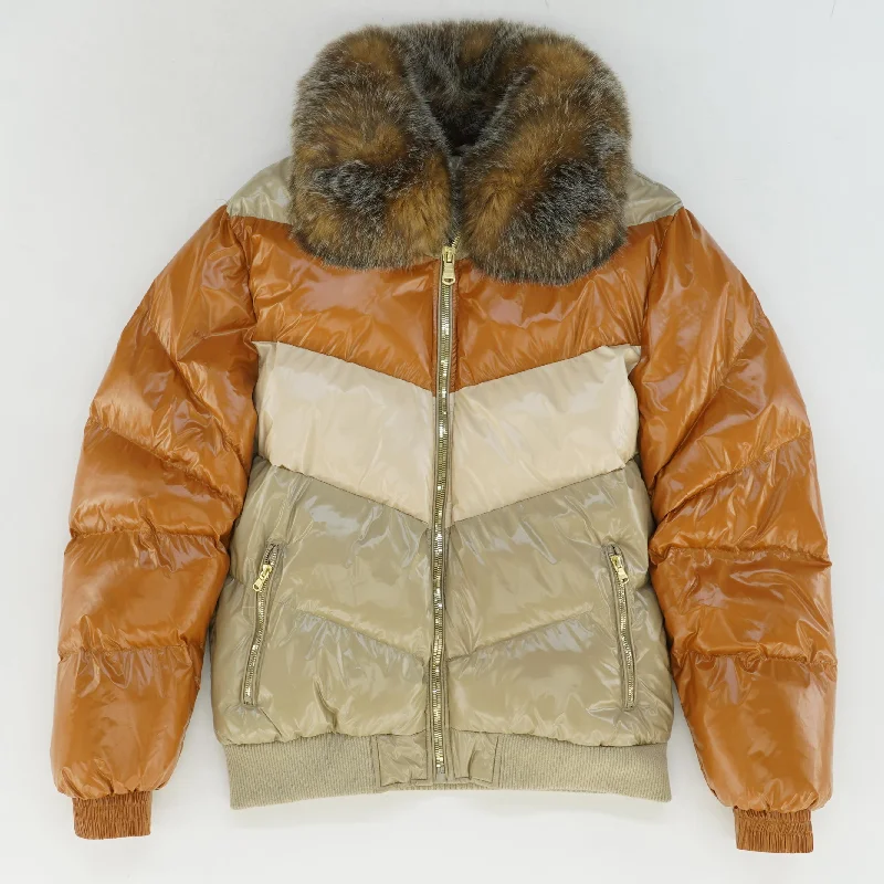 Men's Coats for Dressy OccasionsTan Puffer Jacket