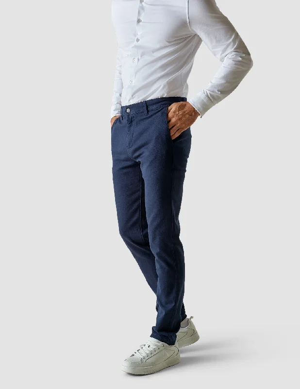 Men's Solid-Colored Pants for VersatilityClassic Pants Regular Marine Blue