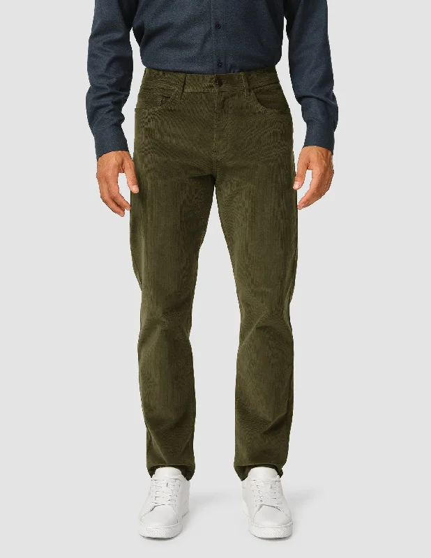 Men's Velcro-Closure Pants for ConvenienceCorduroy Pants Nightfall Green