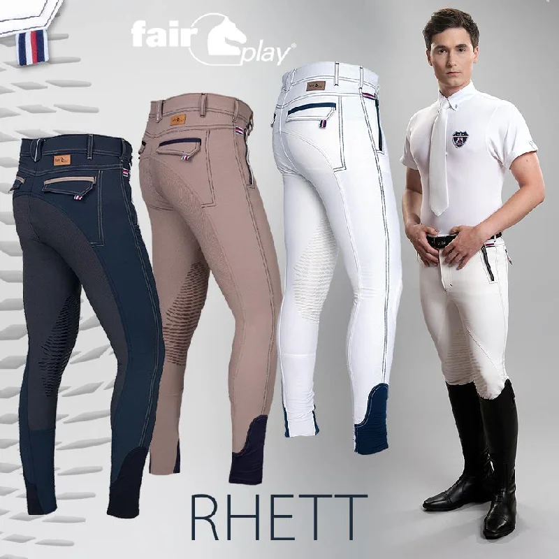 Men's Pants with Welt PocketsFairPlay Rhett Silicone Knee Mens Breeches