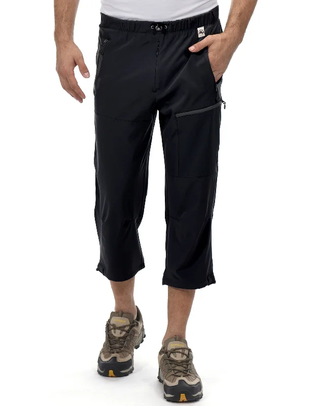 Men's Pants with Side PocketsMen's Hiking Pants Quick Dry 3/4 Pants Capri Shorts for Travel Casual