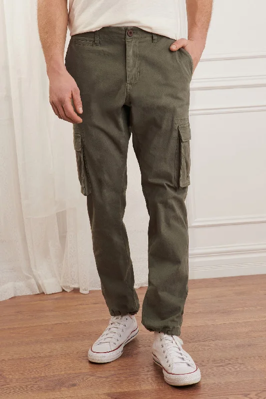 Men's Drawstring Pants for AdjustabilityPantalon cargo en twill - Homme