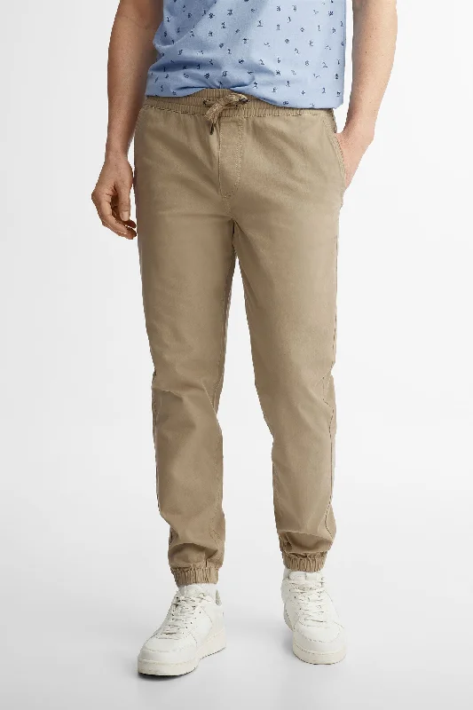 Men's Pants with Adjustable WaistbandsPantalon jogger en twill - Homme