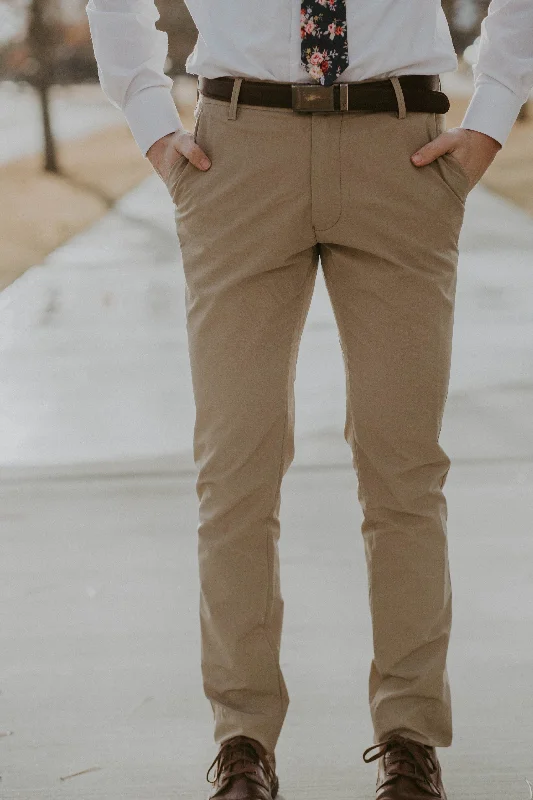 Men's Pants with Slant PocketsRobbins & Brooks Slim Flex Pants Tan, Original Design