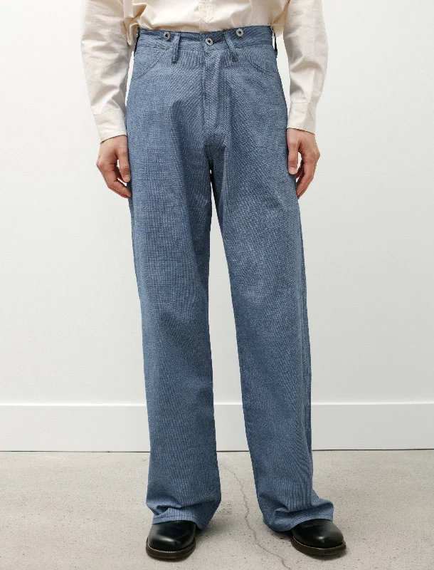 Men's Patterned Pants with PlaidsLot 209 Buckle-Backed Trousers Indigo