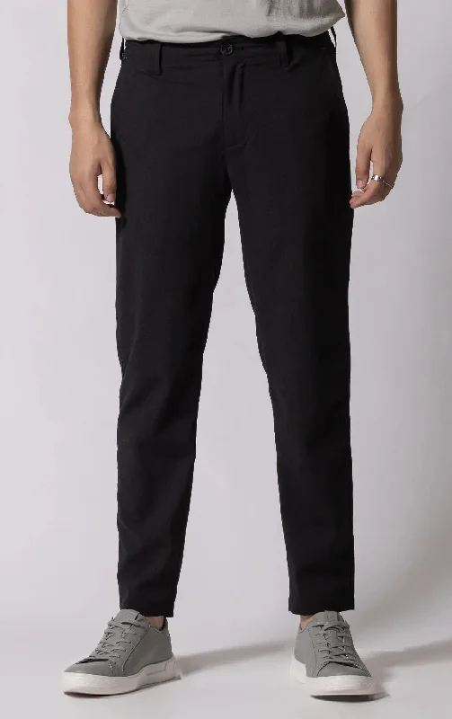 Men's Pants with Hidden ButtonsTAPERED SUMMER WOOL BLEND PANTS