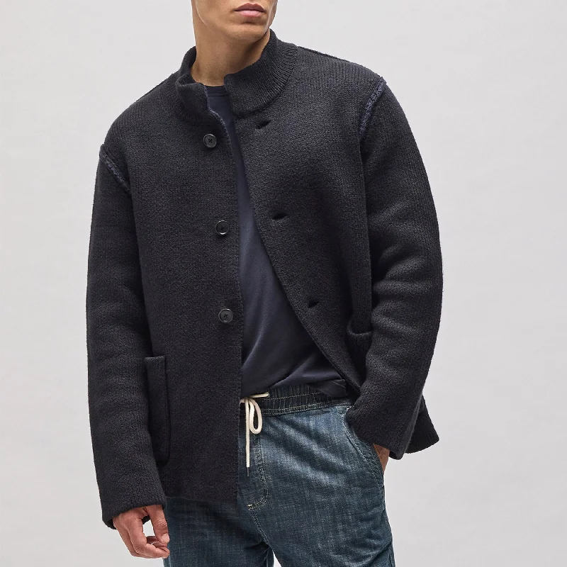 Men's Coats for AutumnCoastal Knit Jacket - Black/Navy