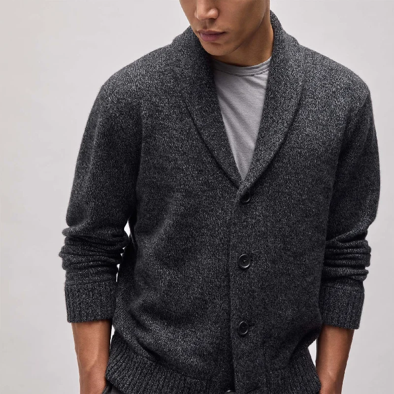 Men's Coats for SpringMarled Shawl Collar Cardigan - Charcoal Marl